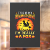 Grappig Halloween Vos Mensen Kostuum Raamsticker (Vel 2)