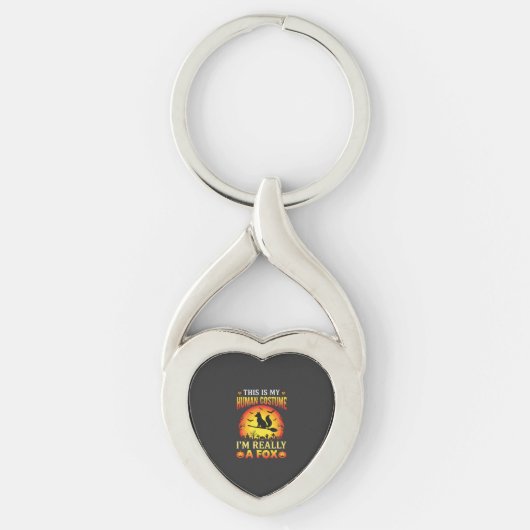 Grappig Halloween Vos Mensen Kostuum Sleutelhanger (Voorkant)