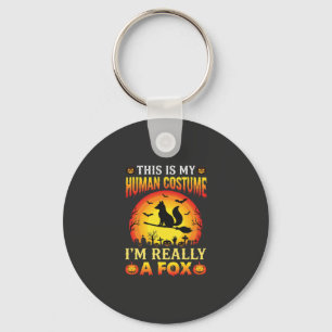 Grappig Halloween Vos Mensen Kostuum Sleutelhanger