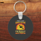 Grappig Halloween Vos Mensen Kostuum Sleutelhanger (Voorkant)