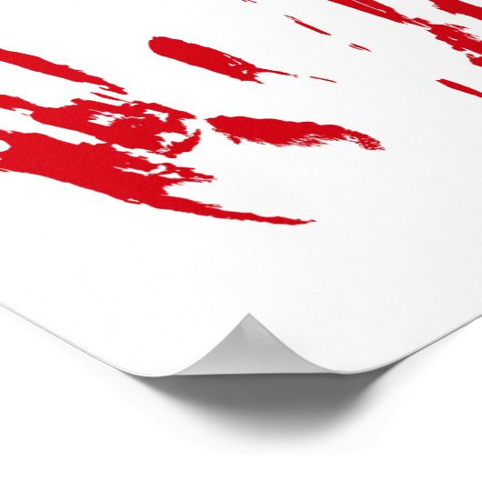 Grappig Halloween Wat Man Bloederige Handafdruk Bl Poster (Hoek)