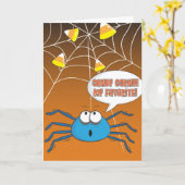 Grappig Halloween Wenskaart met Spider Kaart (Gele Bloem)
