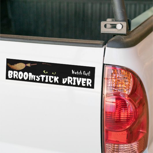 Grappig Halloween Witch Custom Bumpersticker (Op Truck)
