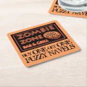 Grappig Halloween Zombie Drinken Fuzzy Navel Kartonnen Onderzetters (Schuin)