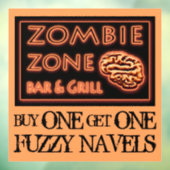 Grappig Halloween Zombie Drinken Fuzzy Navel Raamsticker (Vel 3)