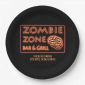 Grappig Halloween zombie eten zo vers Papieren Bordje (Voorkant)