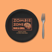 Grappig Halloween zombie eten zo vers Papieren Bordje