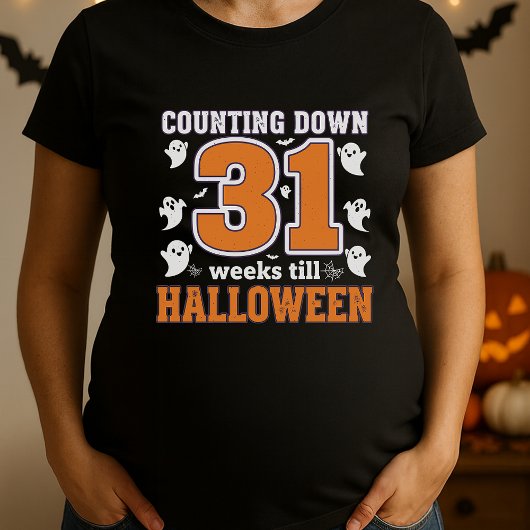 Grappig Halloween Zwangerschap T-shirt; 31 Weken A T-shirt