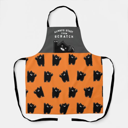 Grappig Halloween Zwarte Kat Schort (Voorkant)