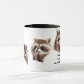Grappig, hand over de Coffee, Cute Raccoon Mok (Midden)