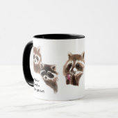 Grappig, hand over de Coffee, Cute Raccoon Mok (Voorkant links)