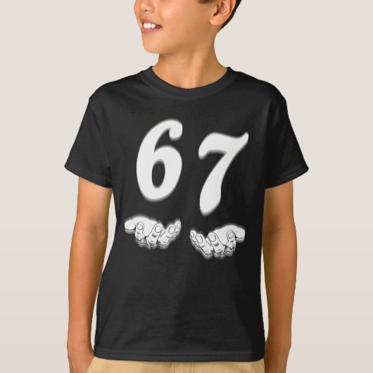 Grappig Handgebaar 67 Meme Gen Alpha 6 7 T-shirt (Voorkant)