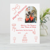 Grappig handgeschreven kerstfeest kaart (Staand voorkant)