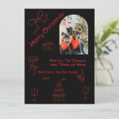 Grappig handgeschreven kerstfeest kaart (Staand voorkant)