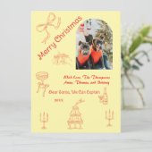 Grappig handgeschreven kerstfeest kaart (Staand voorkant)