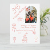 Grappig handgeschreven kerstfeest kaart (Staand voorkant)