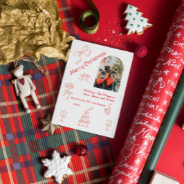 Grappig handgeschreven kerstfeest kaart