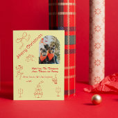 Grappig handgeschreven kerstfeest kaart