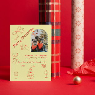 Grappig handgeschreven kerstfeest kaart