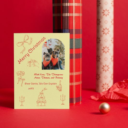 Grappig handgeschreven kerstfeest kaart