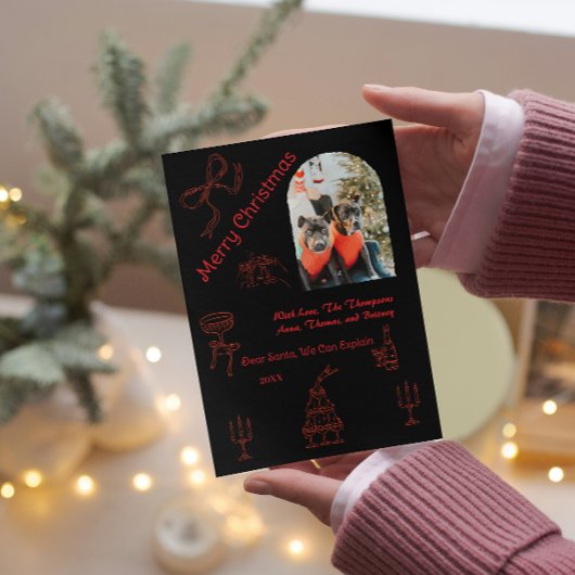 Grappig handgeschreven kerstfeest kaart