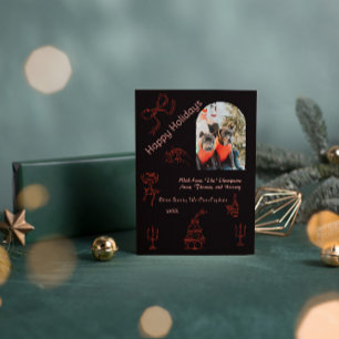 Grappig handgeschreven kerstfeest kaart