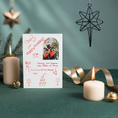 Grappig handgeschreven kerstfeest kaart