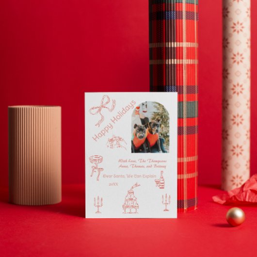 Grappig handgeschreven kerstfeest kaart