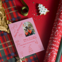 Grappig handgeschreven kerstfeest