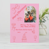 Grappig handgeschreven kerstfeest kaart (Staand voorkant)