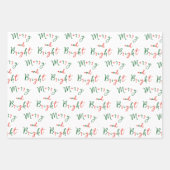 Grappig handgeschreven script Merry and Bright Xma Inpakpapier Vel (Voorkant 2)