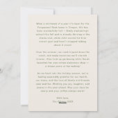 Grappig handgeschreven vrolijk kerstgroen feestdagenkaart (Achterkant)