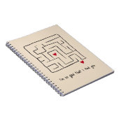 Grappig handgetekend doolhof notitieboek valentijn (Rechterzijde)