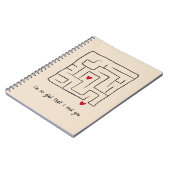 Grappig handgetekend doolhof notitieboek valentijn (Linkerzijde)