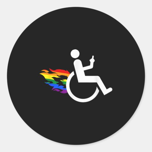 Grappig Handicaps Gehandicapt Lesbisch Ampute Lgbt Ronde Sticker (Voorkant)