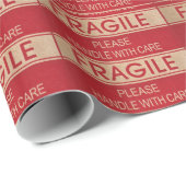 Grappig handvat met zorg, breekbaar teken cadeaupapier (Rol Hoek)