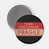 Grappig handvat met zorg, breekbaar teken magneet (Voorkant / Achterkant)