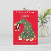 Grappig Hang In Er Kat In De Kerstboom (Staand voorkant)