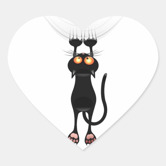 Grappig, hang op kat hart sticker (Voorkant)
