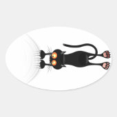 Grappig, hang op kat ovale sticker (Voorkant)