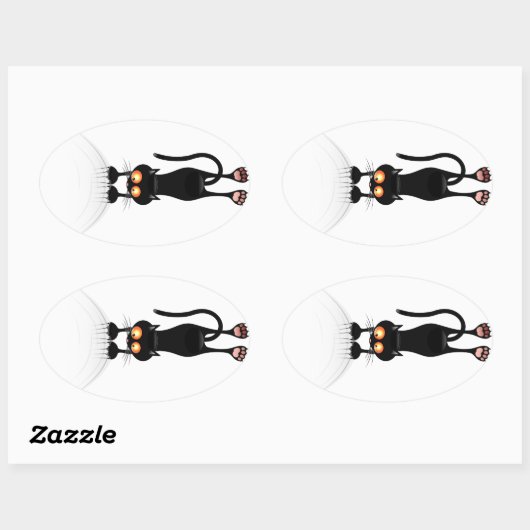Grappig, hang op kat ovale sticker (Vel)