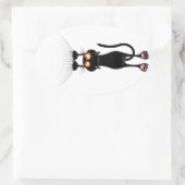 Grappig, hang op kat ovale sticker (Tas)