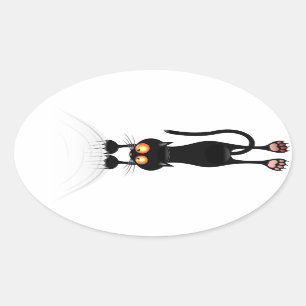 Grappig, hang op kat ovale sticker