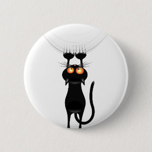 Grappig hang op Kat Ronde Button 5,7 Cm