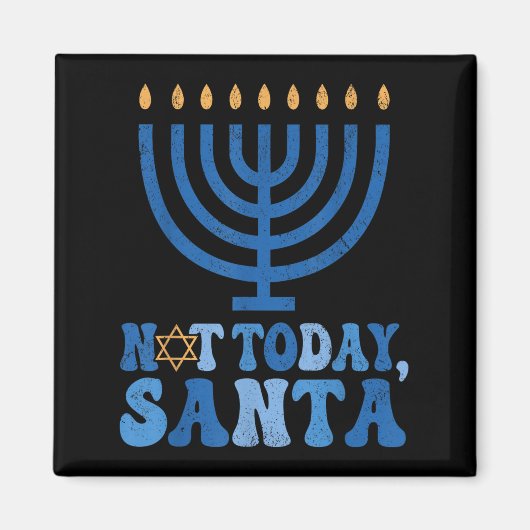 Grappig Hanukkah Niet Vandaag Sinterklaas Menorah  Magneet (Voorkant)