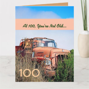 GRAPPIG Happy 100th Birthday  Sinaasappel Truck A1 Kaart