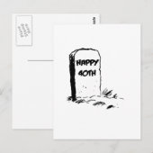 Grappig, "Happy 40th" Gravestone Briefkaart (Voorkant / Achterkant)