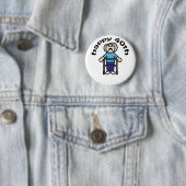 Grappig, "Happy 40th" Old Woman design Ronde Button 5,7 Cm (In situ)