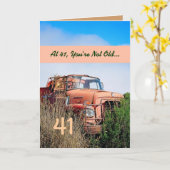 GRAPPIG Happy 41st Birthday - Oranje Truck Kaart (Gele Bloem)