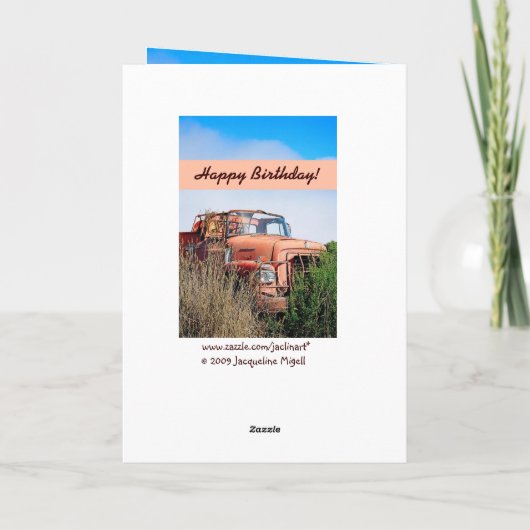 GRAPPIG Happy 44th Birthday -  Oranje Truck Kaart (Achterkant)